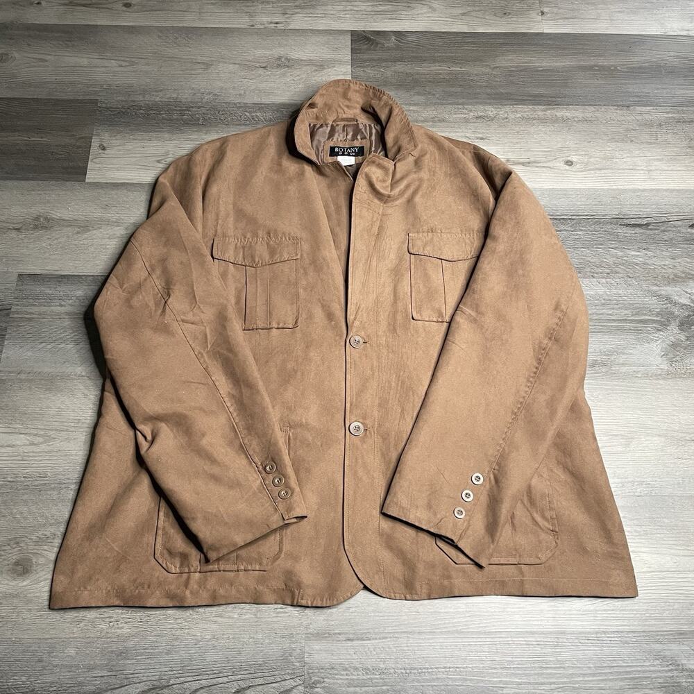 VTG Botany 500 Men’s Brown Soft Faux Suede Blazer Jacket/ Button Up US 3XL